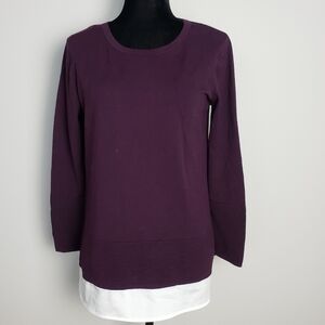 NWOT Calvin Klein purple sweater white shirt M
